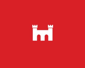 城堡标志M字母logo