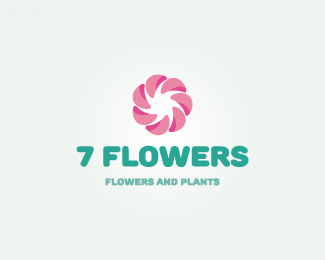 7Flowers花店标志设计